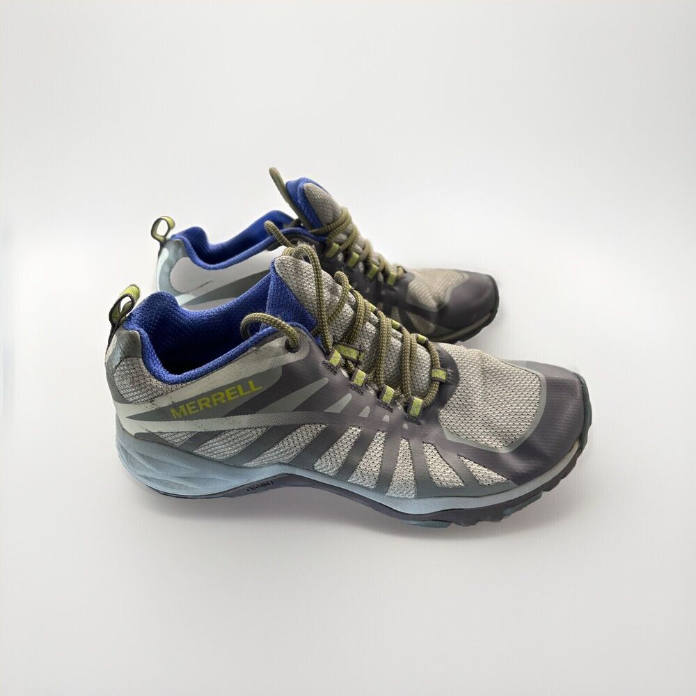 Merrell Siren Edge Q2 Trail Hiking Shoe Womens Size 9 Gray Blue Yellow
